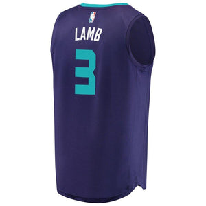 3 - Men's Fanatics Branded Jeremy Lamb Purple Charlotte Hornets Fast Break Replica Player Jersey - Statement Edition - Purple