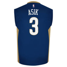 Load image into Gallery viewer, 3 - Mens New Orleans Pelicans Omer Asik adidas Navy Blue Replica Road Jersey - Blue