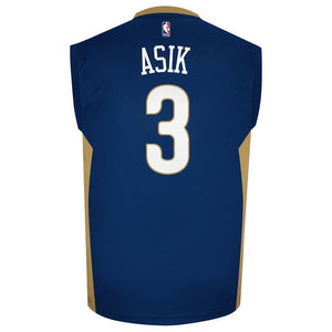 3 - Mens New Orleans Pelicans Omer Asik adidas Navy Blue Replica Road Jersey - Blue