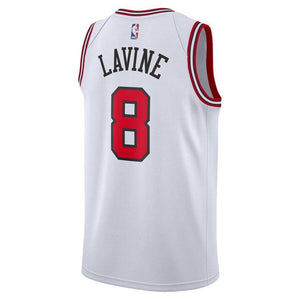 8 - Men's Nike Zach LaVine White Chicago Bulls Swingman Sponsor Patch Jersey - Association Edition - White