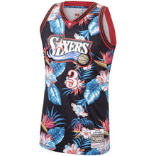 Load image into Gallery viewer, 3 - Allen Iverson Philadelphia 76ers Mitchell &amp; Ness Floral Fashion 1997-98 Hardwood Classics Swingman Jersey – Black