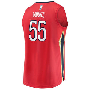 55 - Men's Fanatics Branded E'Twaun Moore Red New Orleans Pelicans Fast Break Replica Player Jersey - Statement Edition - Red