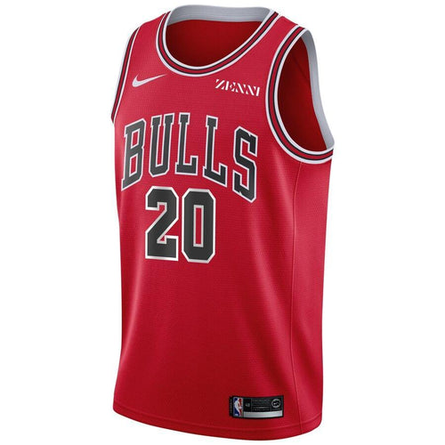 20 - Men's Nike Rawle Alkins Red Chicago Bulls Swingman Sponsor Patch Jersey – Icon Edition - Red
