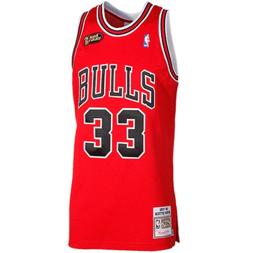 33 - Mitchell & Ness Scottie Pippen Chicago Bulls 1997-1998 Throwback Authentic Jersey - Red