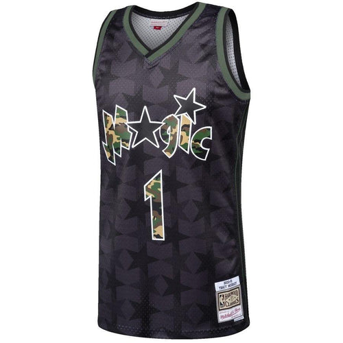1 - Men's Mitchell & Ness Tracy McGrady Black Orlando Magic Straight Fire Camo Swingman Jersey  - Black