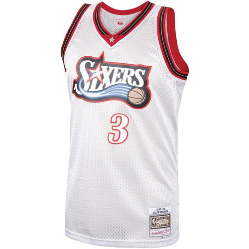 3 - Allen Iverson Philadelphia 76ers Mitchell & Ness Hardwood Classics Platinum Swingman Jersey - White