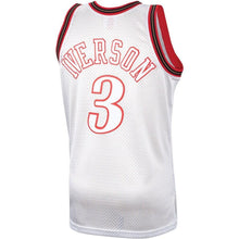 Load image into Gallery viewer, 3 - Allen Iverson Philadelphia 76ers Mitchell &amp; Ness Hardwood Classics Platinum Swingman Jersey - White