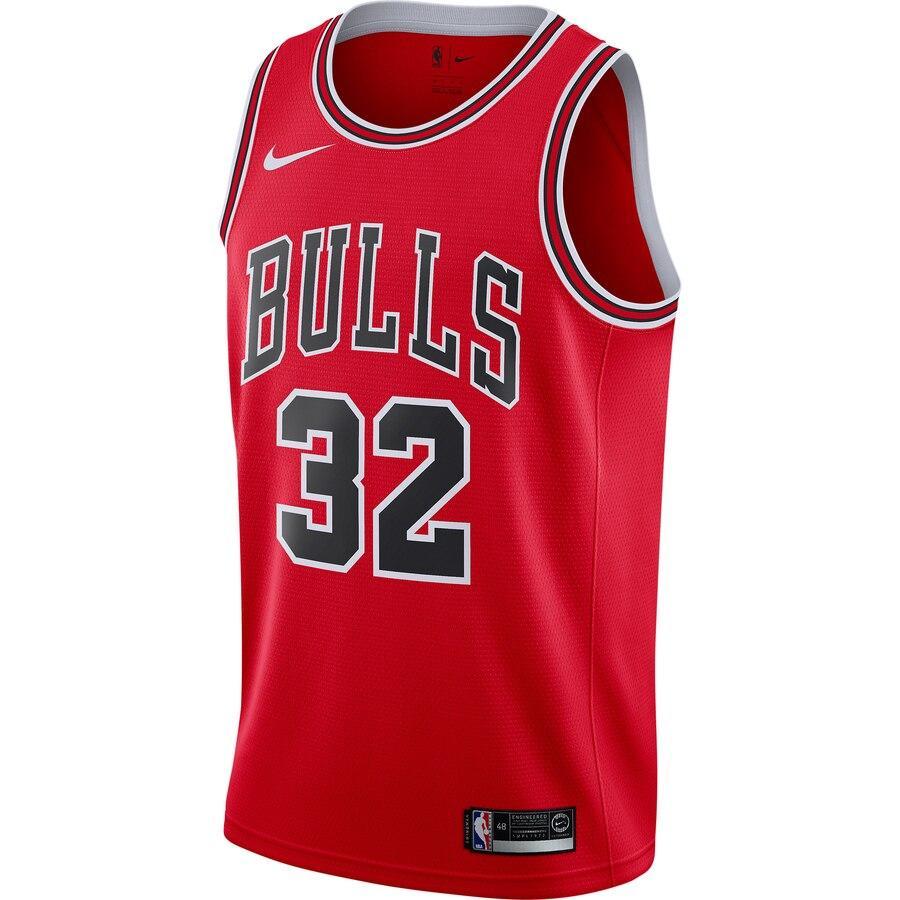 32 - Men's Nike Kris Dunn Red Chicago Bulls Replica Swingman Jersey - Icon Edition - Red