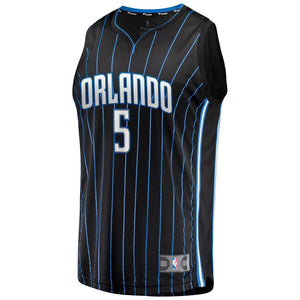 5 - Men's Fanatics Branded Mohamed Bamba Black Orlando Magic Fast Break Replica Player Jersey - Statement Edition - Black