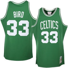 Load image into Gallery viewer, 33 - Men&#39;s Mitchell &amp; Ness Larry Bird Kelly Green Boston Celtics 1985/86 Hardwood Classics Authentic Jersey - Green