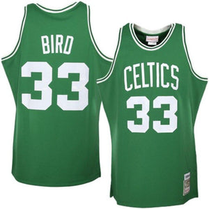 33 - Men's Mitchell & Ness Larry Bird Kelly Green Boston Celtics 1985/86 Hardwood Classics Authentic Jersey - Green