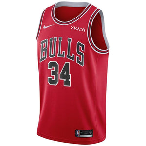 34 - Men's Nike Wendell Carter Jr. Red Chicago Bulls Swingman Sponsor Patch Jersey – Icon Edition - Red
