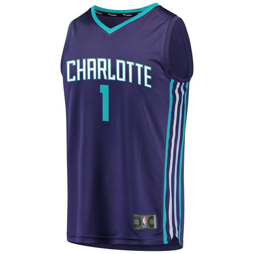 1 - Men's Fanatics Branded Malik Monk Purple Charlotte Hornets Fast Break Replica Player Jersey - Statement Edition - Purple