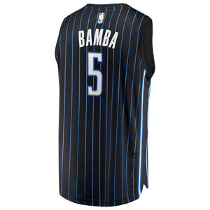 5 - Men's Fanatics Branded Mohamed Bamba Black Orlando Magic Fast Break Replica Player Jersey - Statement Edition - Black