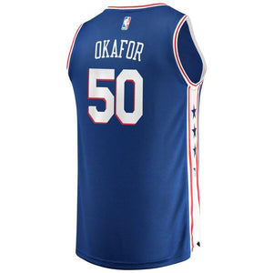 50 - Men's Fanatics Branded Emeka Okafor Royal Philadelphia 76ers Fast Break Replica Jersey – Icon Edition - Royal