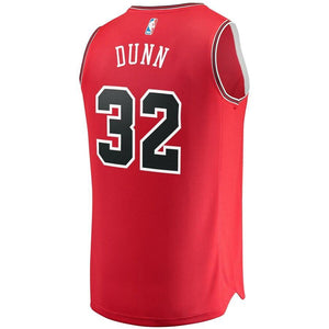 32 - Men's Fanatics Branded Kris Dunn Red Chicago Bulls Fast Break Road Replica Player Jersey - Icon Edition - Red