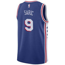Load image into Gallery viewer, 9 - Men&#39;s Nike Dario Saric Royal Philadelphia 76ers Swingman Sponsor Patch Jersey - Icon Edition - Royal