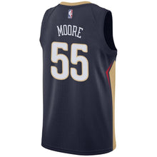 Load image into Gallery viewer, 55 - Men&#39;s Nike E&#39;Twaun Moore Navy New Orleans Pelicans Swingman Sponsor Patch Jersey - Navy
