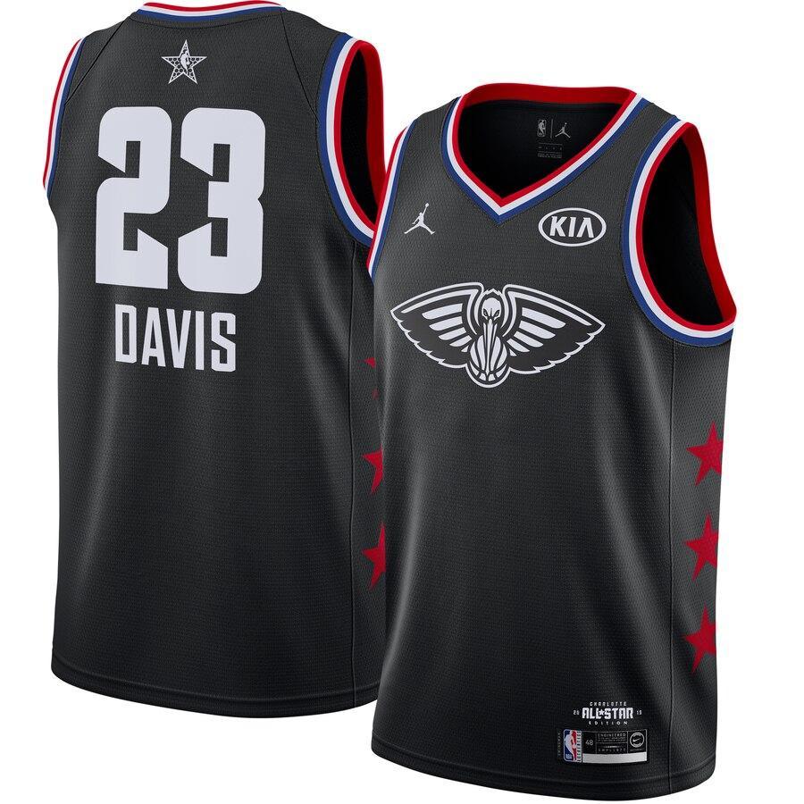 23 - Men's Jordan Brand Anthony Davis Black New Orleans Pelicans 2019 NBA All-Star Game Finished Swingman Jersey - Black