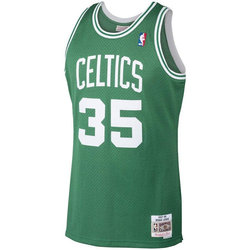35 - Men's Mitchell & Ness Reggie Lewis Kelly Green Boston Celtics 1987-88 Hardwood Classics Swingman Jersey - Green