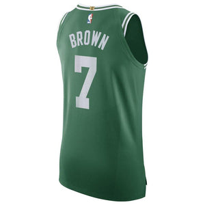 7  - Men's Nike Jaylen Brown Green Boston Celtics Authentic Sponsor Patch Jersey – Icon Edition - Green