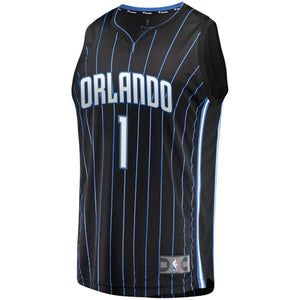 1 - Men's Fanatics Branded Jonathan Isaac Black Orlando Magic Fast Break Replica Player Jersey - Statement Edition - Black