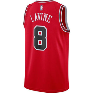 8 - Men's Nike Zach LaVine Red Chicago Bulls Replica Swingman Jersey - Icon Edition - Red