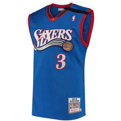 3 - Men's Mitchell & Ness Allen Iverson Royal Philadelphia 76ers Road 1999/2000 Hardwood Classics Authentic Jersey - Royal