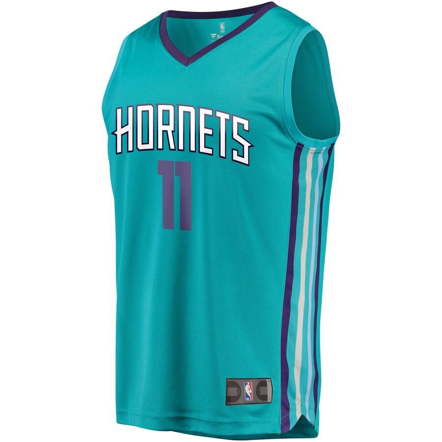 11 - Youth Fanatics Branded Bismack Biyombo Teal Charlotte Hornets Fast Break Player Jersey - Icon Edition - Aqua