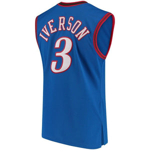 3 - Men's Mitchell & Ness Allen Iverson Royal Philadelphia 76ers Road 1999/2000 Hardwood Classics Authentic Jersey - Royal