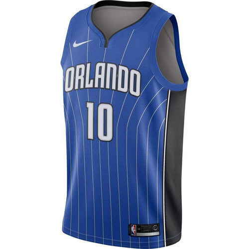 10 - Men's Nike Evan Fournier Blue Orlando Magic Replica Swingman Jersey - Icon Edition - Blue