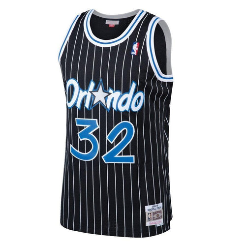 32 - Men's Mitchell & Ness Shaquille O'Neal Black Orlando Magic 1994-95 Hardwood Classics Swingman Jersey  - Black
