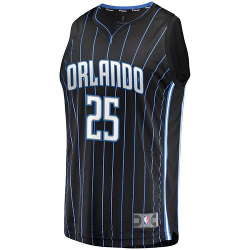 25 - Men's Fanatics Branded Wesley Iwundu Black Orlando Magic Fast Break Replica Player Jersey - Statement Edition - Black