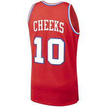 Load image into Gallery viewer, 10 - Men&#39;s Mitchell &amp; Ness Maurice Cheeks Red Philadelphia 76ers 1982-83 Hardwood Classics Swingman Jersey - Red