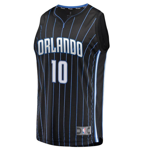 10 - Men's Fanatics Branded Evan Fournier Black Orlando Magic Fast Break Replica Jersey - Statement Edition - Black