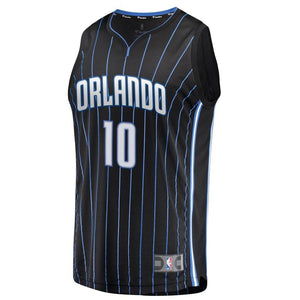 10 - Men's Fanatics Branded Evan Fournier Black Orlando Magic Fast Break Replica Jersey - Statement Edition - Black