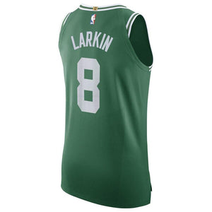 8  - Men's Nike Shane Larkin Green Boston Celtics Authentic Sponsor Patch Jersey – Icon Edition - Green