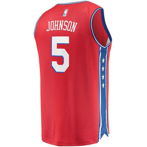 5 - Men's Fanatics Branded Amir Johnson Red Philadelphia 76ers Fast Break Replica Player Jersey - Statement Edition - Red