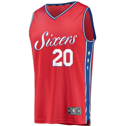 20 - Men's Fanatics Branded Markelle Fultz Red Philadelphia 76ers Fast Break Replica Player Jersey - Statement Edition - Red