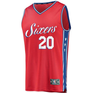 20 - Men's Fanatics Branded Markelle Fultz Red Philadelphia 76ers Fast Break Replica Player Jersey - Statement Edition - Red