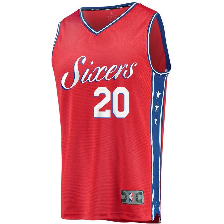 20 - Men's Fanatics Branded Markelle Fultz Red Philadelphia 76ers Fast Break Replica Player Jersey - Statement Edition - Red