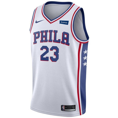 23 - Men's Nike Jimmy Butler White Philadelphia 76ers Swingman Sponsor Patch Jersey - Association Edition - White