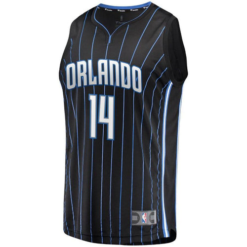 14 - Men's Fanatics Branded DJ Augustin Black Orlando Magic Fast Break Replica Player Jersey - Statement Edition - Black