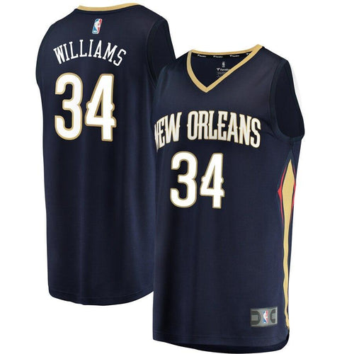 34 - Men's Fanatics Branded Kenrich Williams Navy New Orleans Pelicans Fast Break Replica Jersey – Icon Edition - Navy