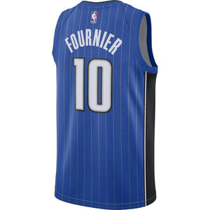 10 - Men's Nike Evan Fournier Blue Orlando Magic Replica Swingman Jersey - Icon Edition - Blue