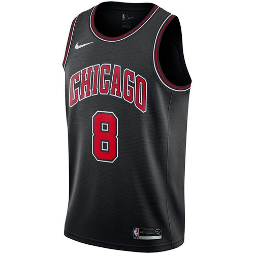 8 - Men's Nike Zach LaVine Black Chicago Bulls Replica Swingman Jersey - Statement Edition - Black