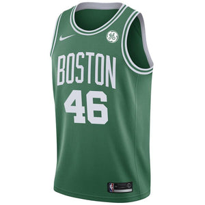 46  - Men's Nike Aron Baynes Green Boston Celtics Swingman Sponsor Patch Jersey - Icon Edition - Green