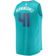 Load image into Gallery viewer, 41 - Men&#39;s Fanatics Branded Willy Hernangomez Teal Charlotte Hornets Fast Break Replica Jersey – Icon Edition - Aqua