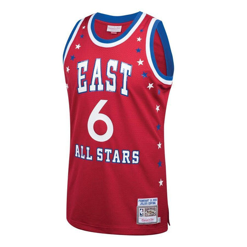 6 - Men's Mitchell & Ness Julius Erving Red Eastern Conference 1983 All-Star Hardwood Classics Authentic Jersey - Red
