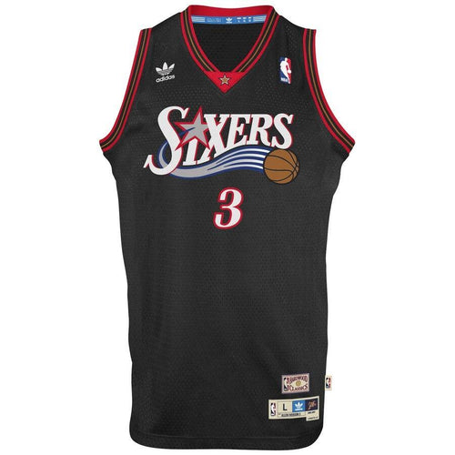 3 - Adidas Allen Iverson Philadelphia 76ers The Answer Soul Swingman Nickname Jersey - Black